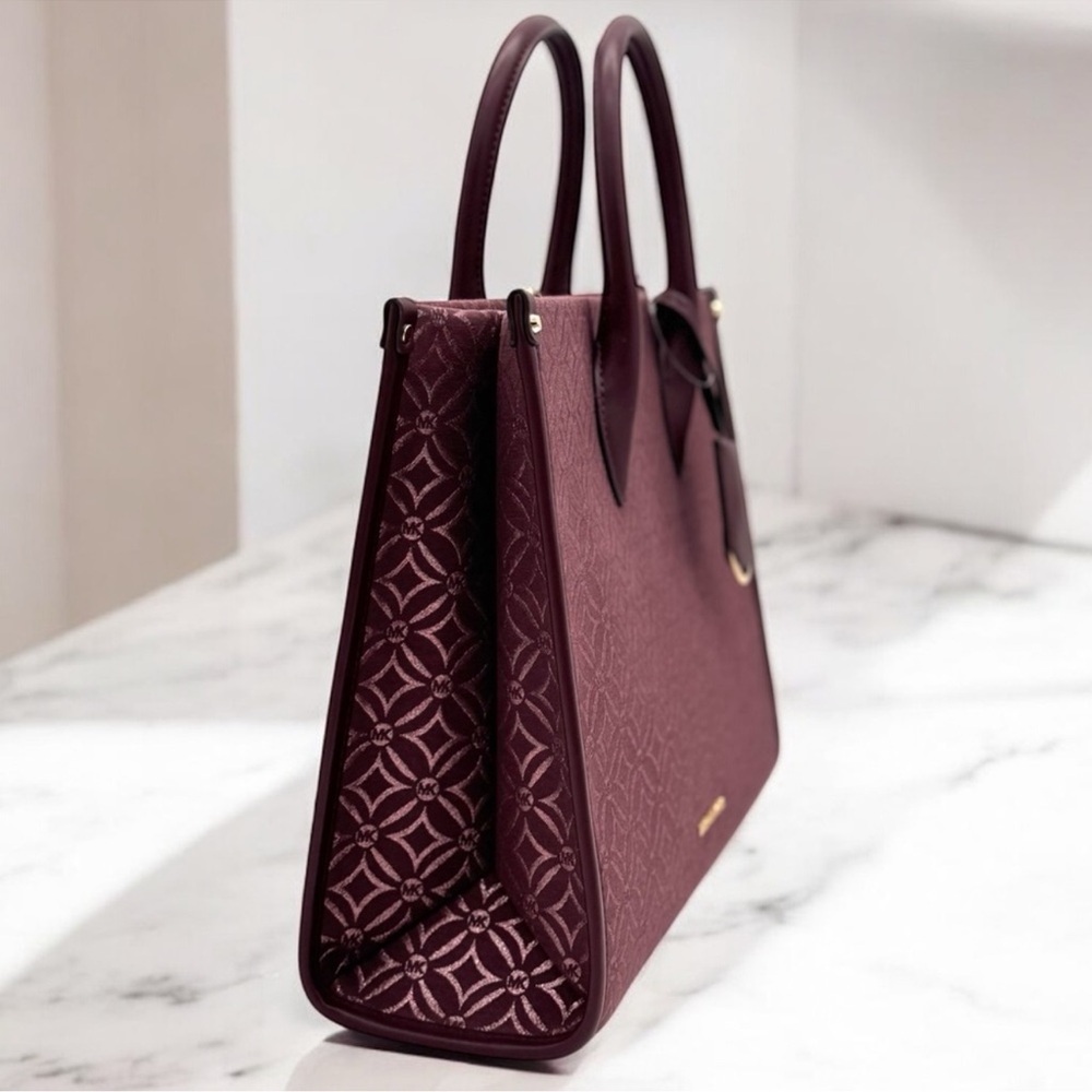 Michael Kors Medium Mirella Tote Bag - Ox Blood Multi - Picture 4 of 10